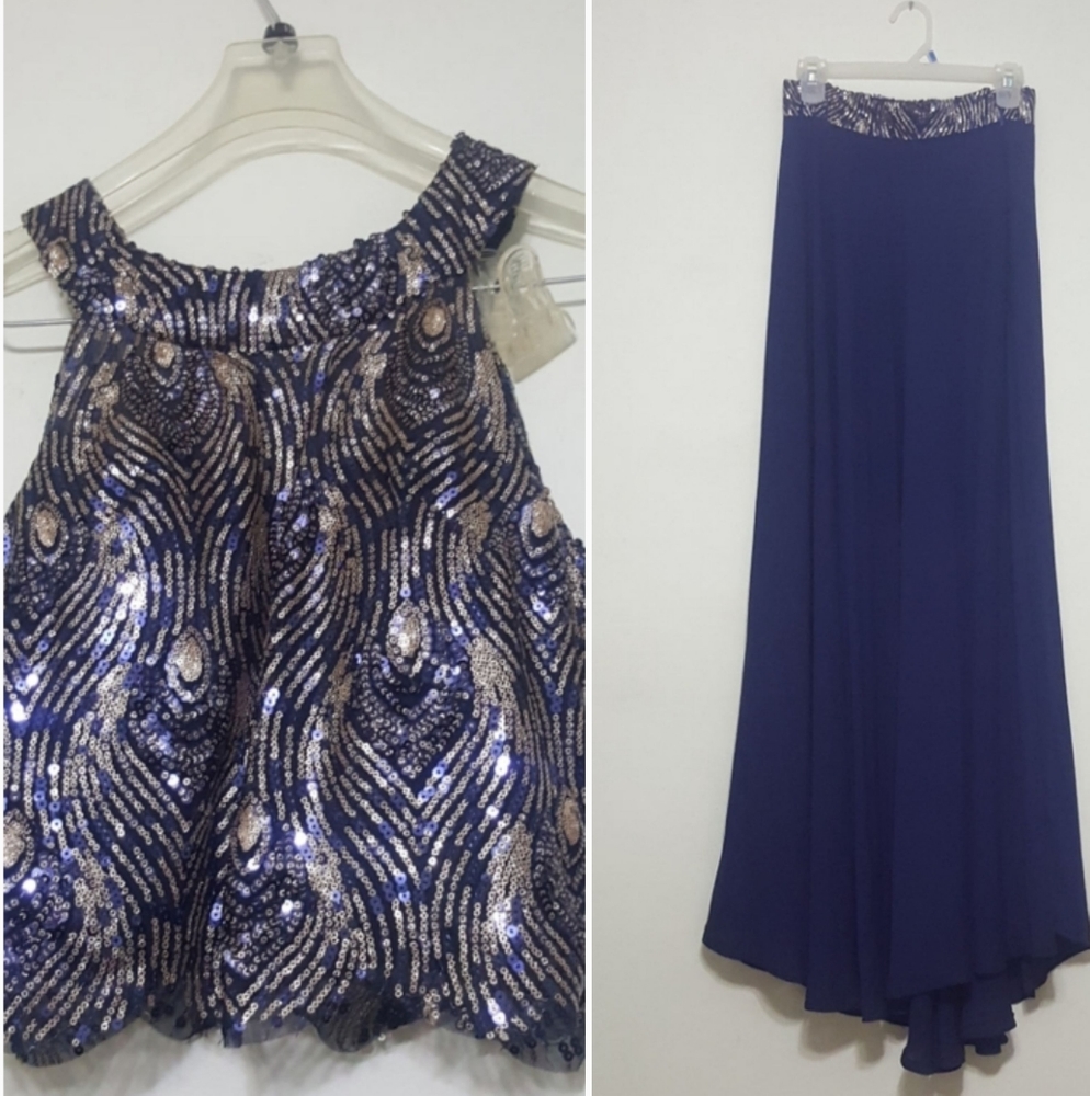 2 pieces formal maxi dress